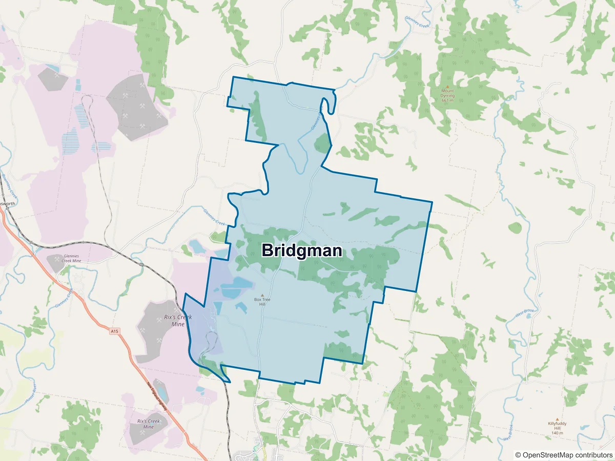 Map of Bridgman, NSW, Australia