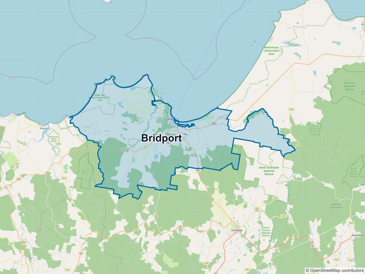 Map of Bridport, TAS, Australia