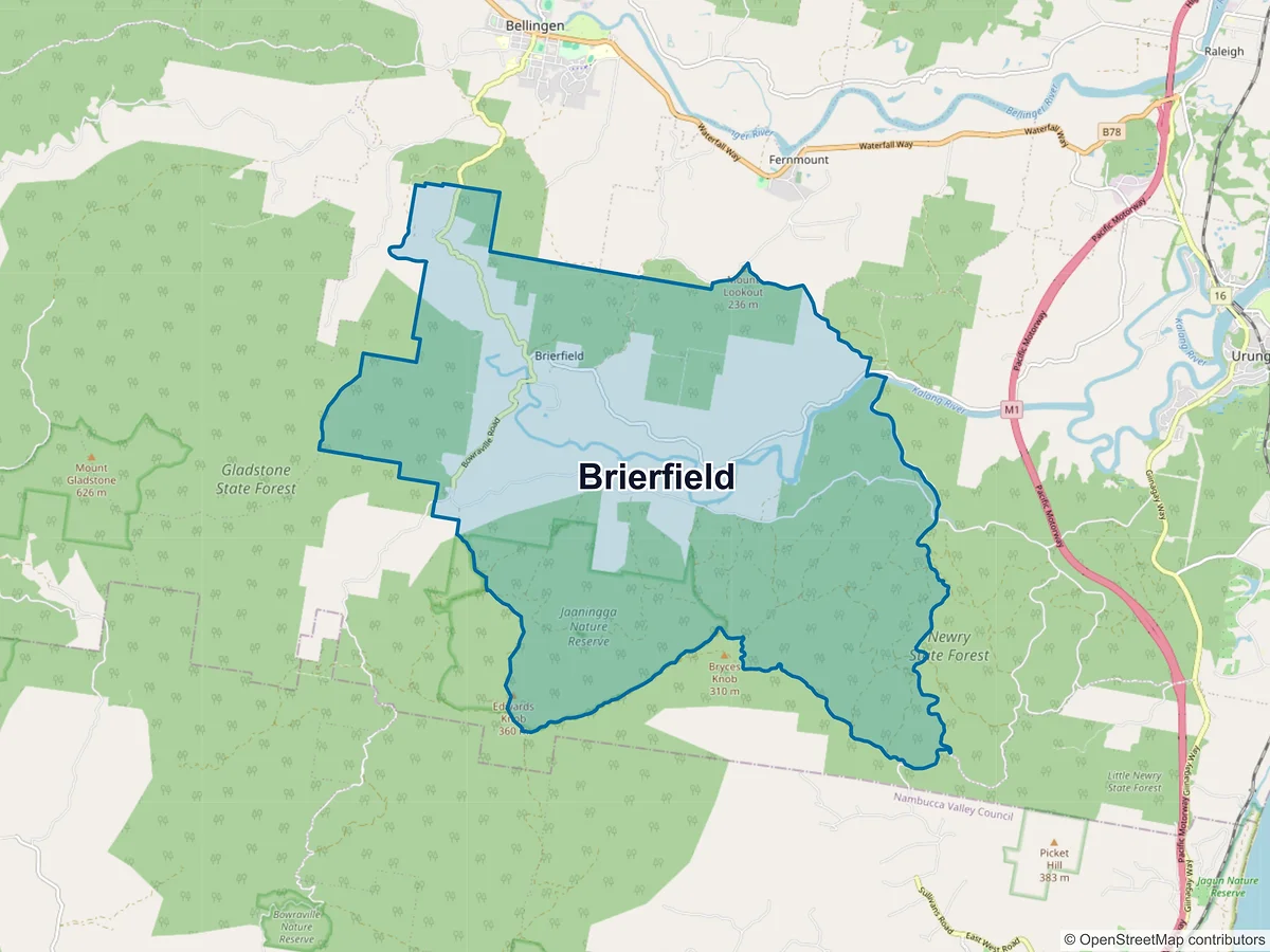Map of Brierfield, NSW, Australia