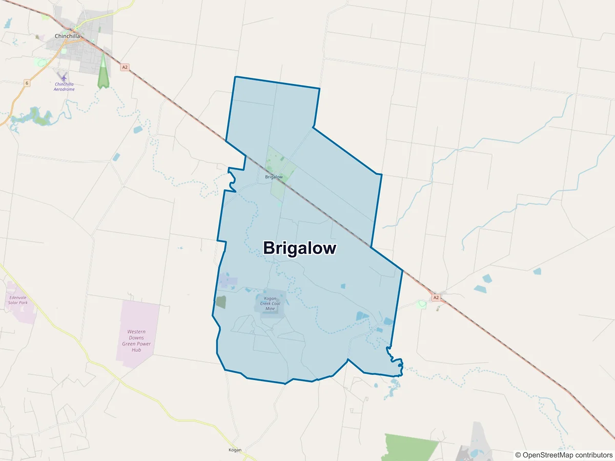 Map of Brigalow, QLD, Australia