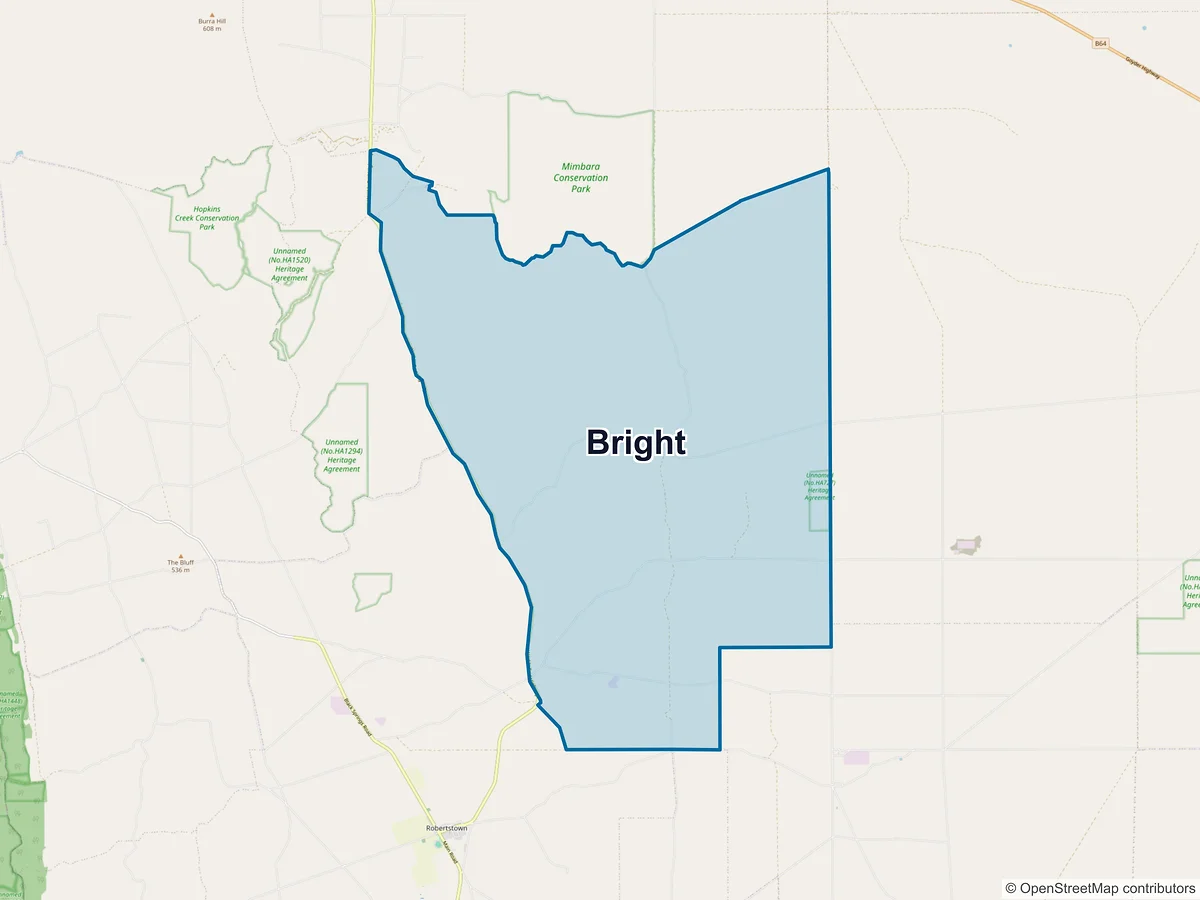 Map of Bright, SA, Australia