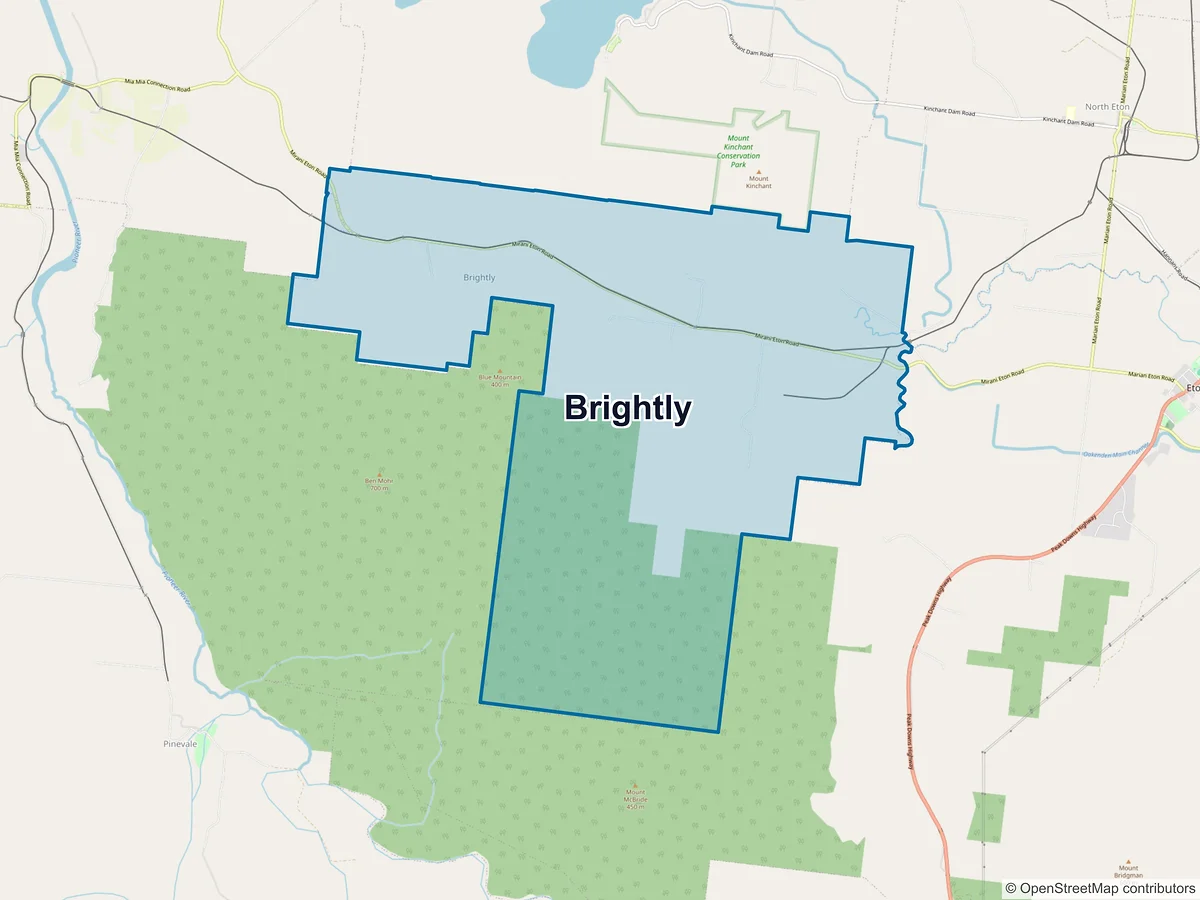 Map of Brightly, QLD, Australia