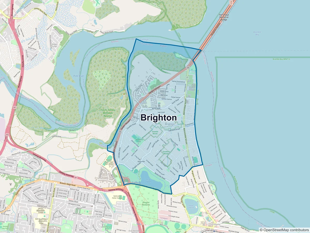 Map of Brighton, QLD, Australia