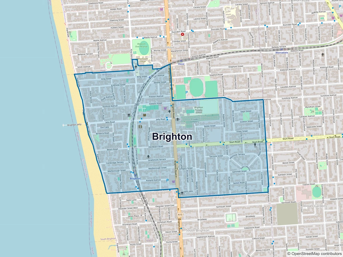 Map of Brighton, SA, Australia