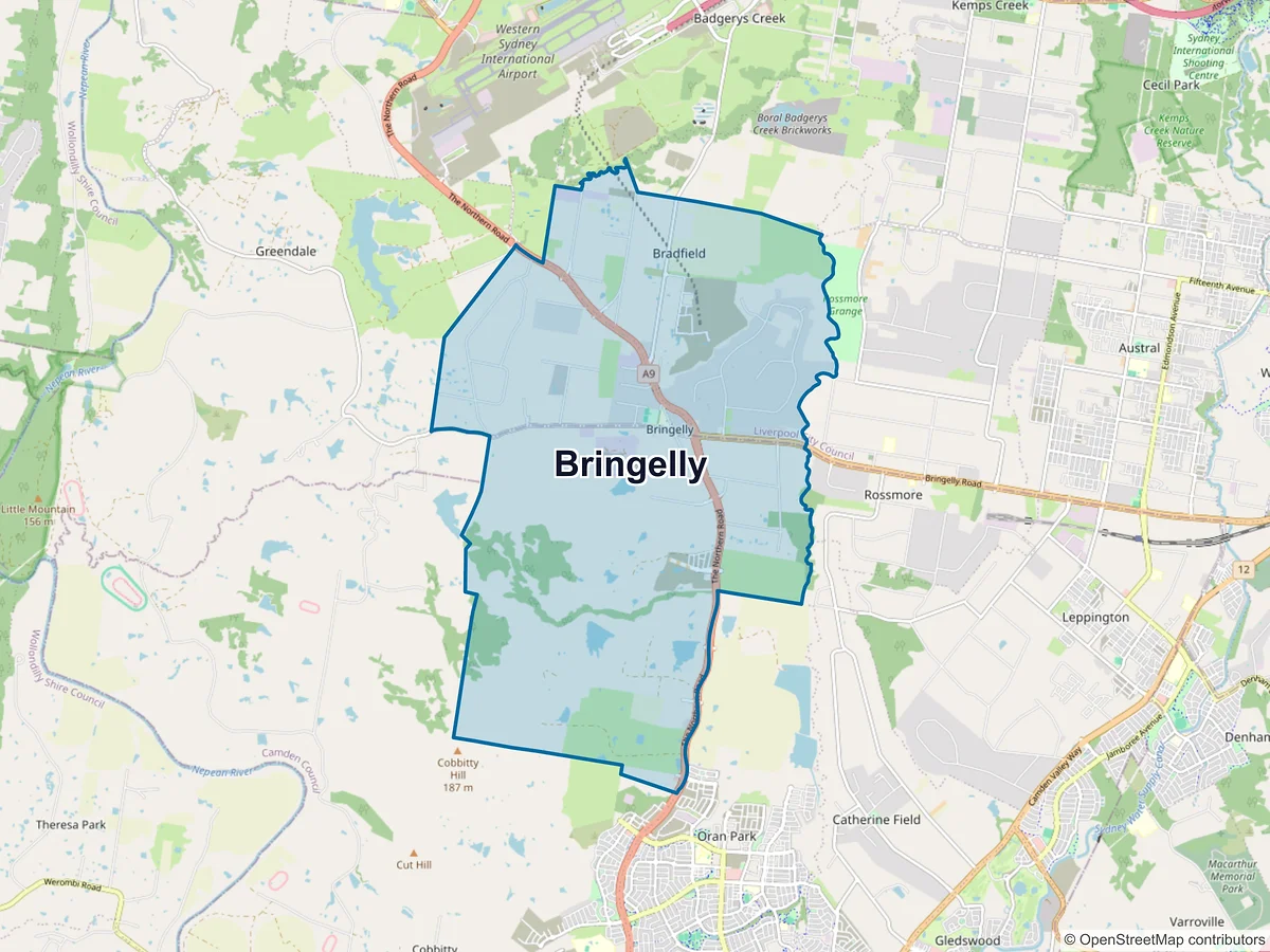 Map of Bringelly, NSW, Australia