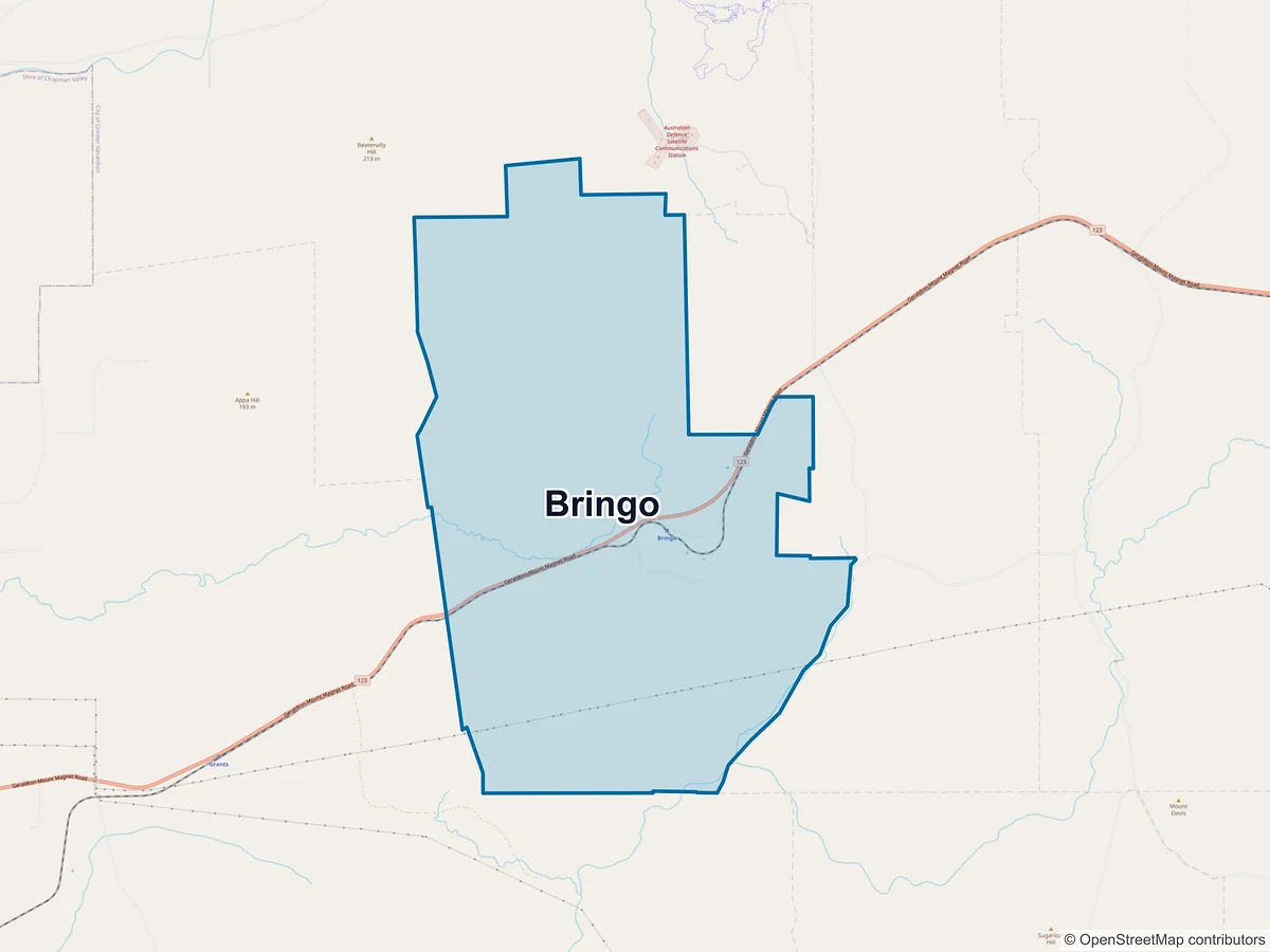 Map of Bringo, WA, Australia