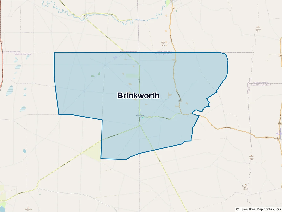 Map of Brinkworth, SA, Australia