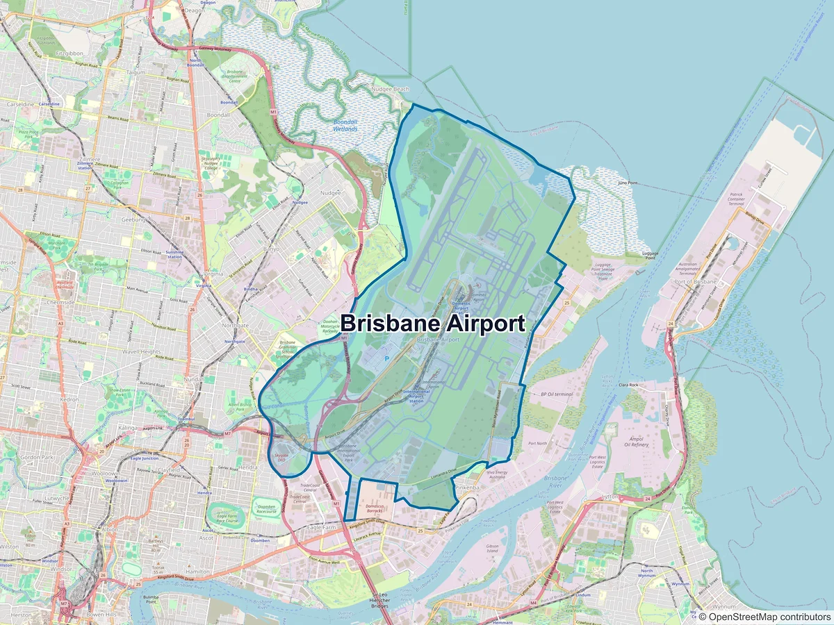 Map of Brisbane Airport, QLD, Australia
