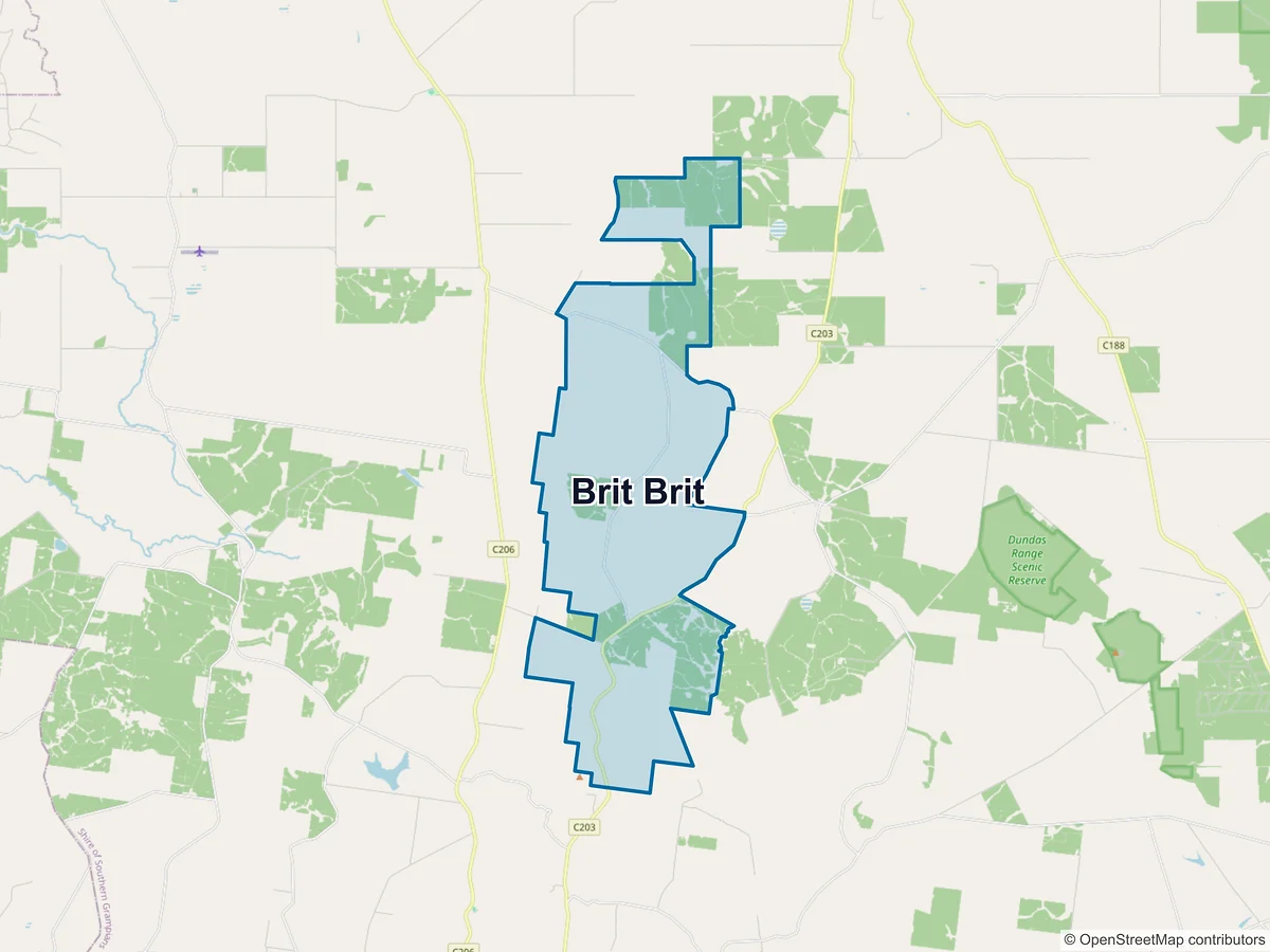 Map of Brit Brit, VIC, Australia