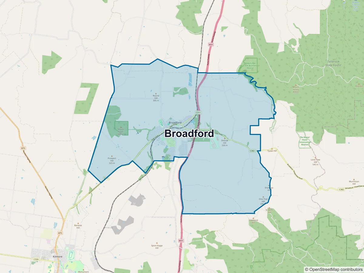 Map of Broadford, VIC, Australia