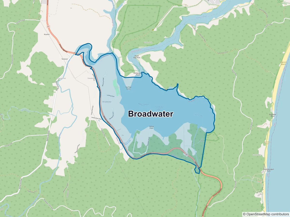 Map of Broadwater, NSW, Australia