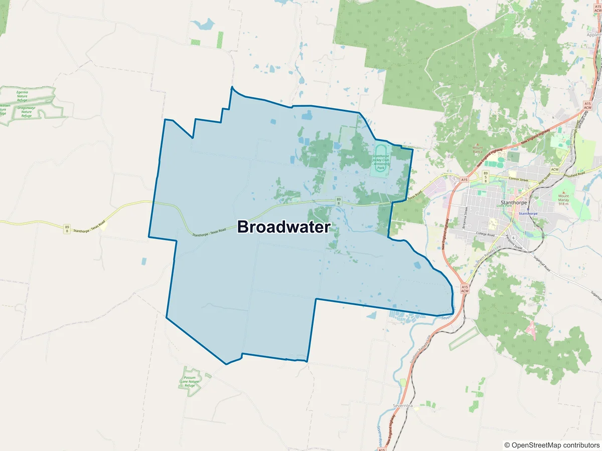 Map of Broadwater, QLD, Australia
