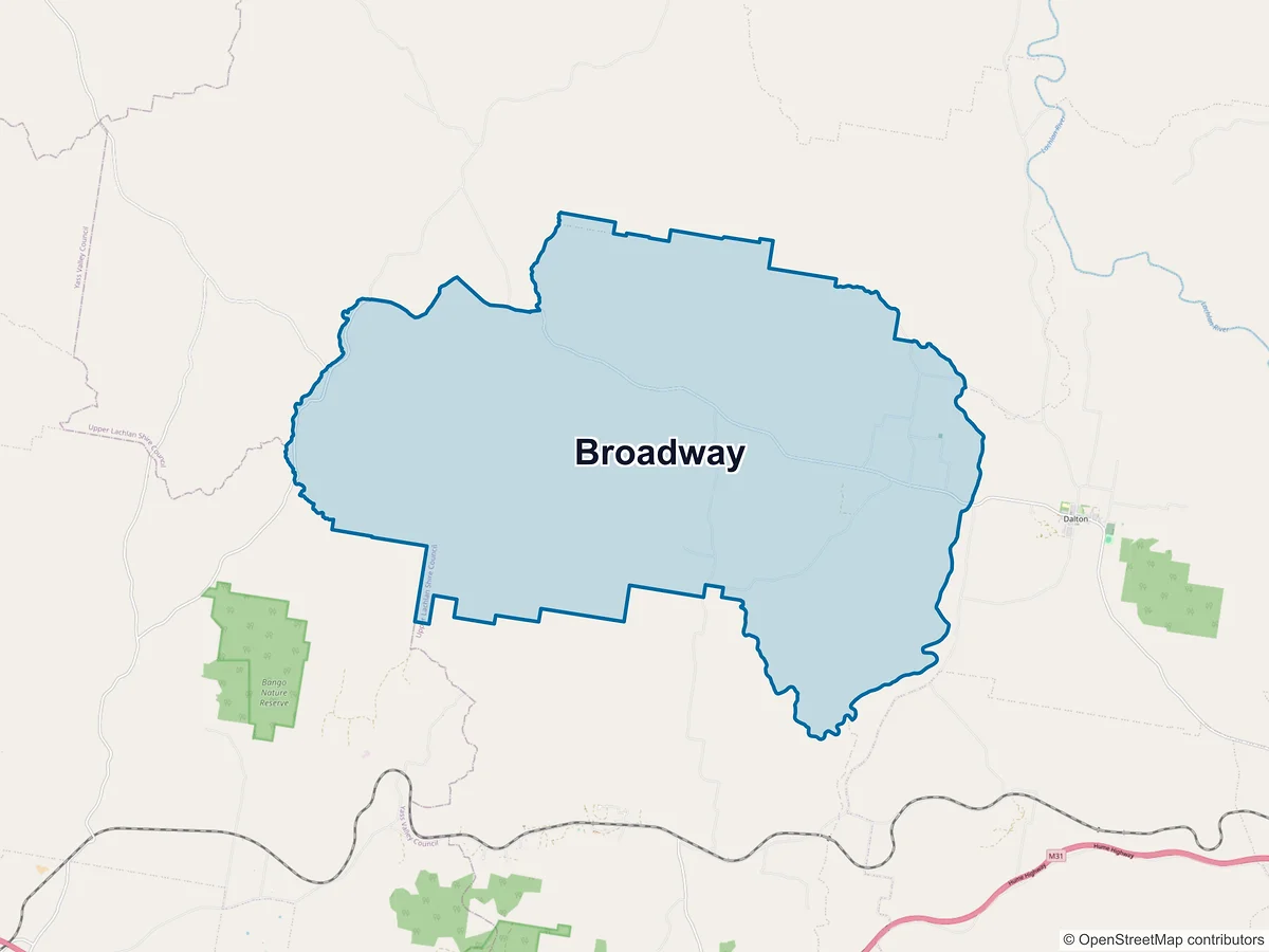 Map of Broadway, NSW, Australia
