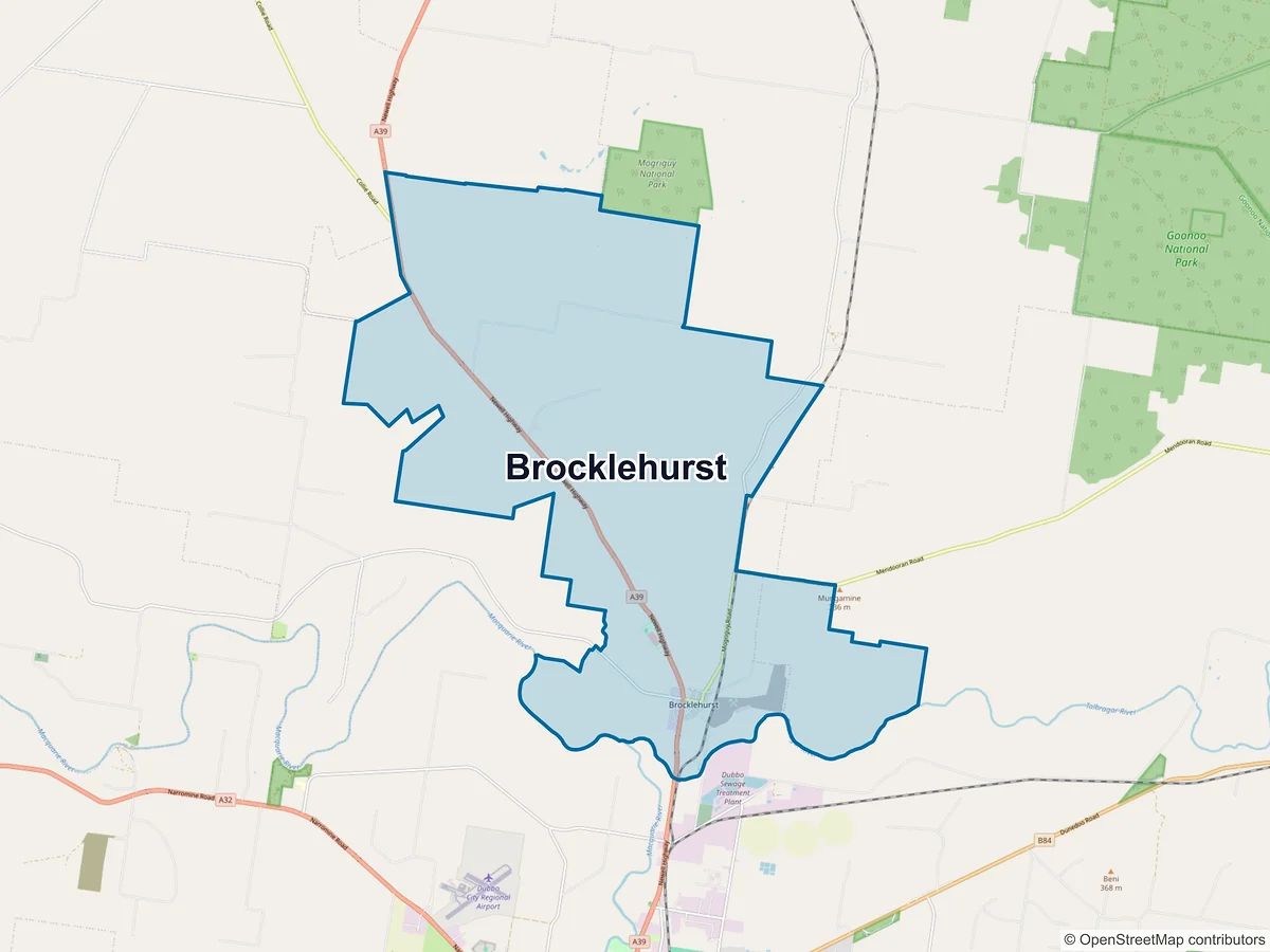Map of Brocklehurst, NSW, Australia