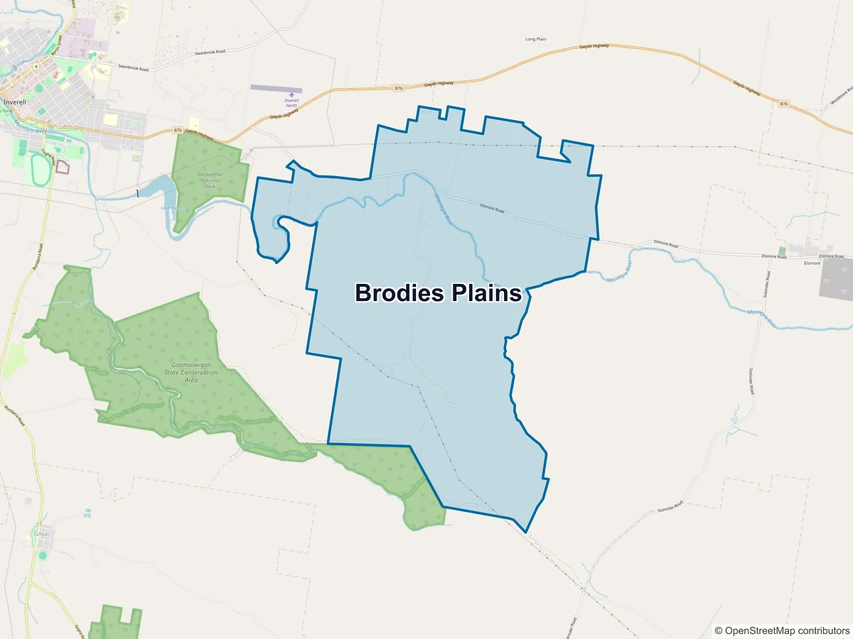 Map of Brodies Plains, NSW, Australia