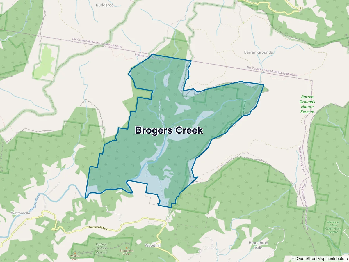 Map of Brogers Creek, NSW, Australia