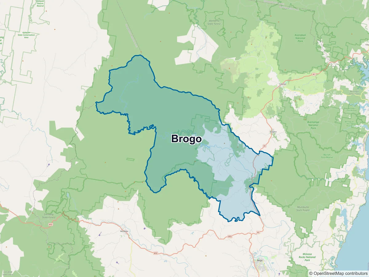Map of Brogo, NSW, Australia