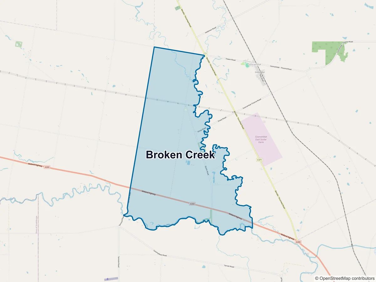 Map of Broken Creek, VIC, Australia