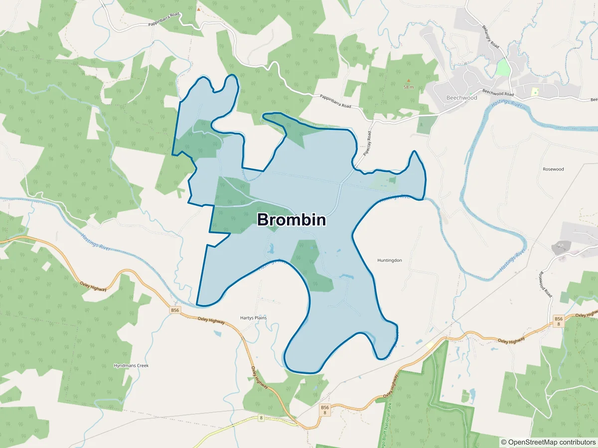 Map of Brombin, NSW, Australia