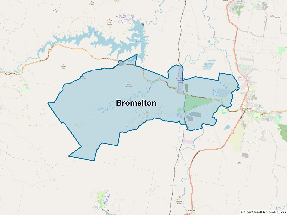 Map of Bromelton, QLD, Australia