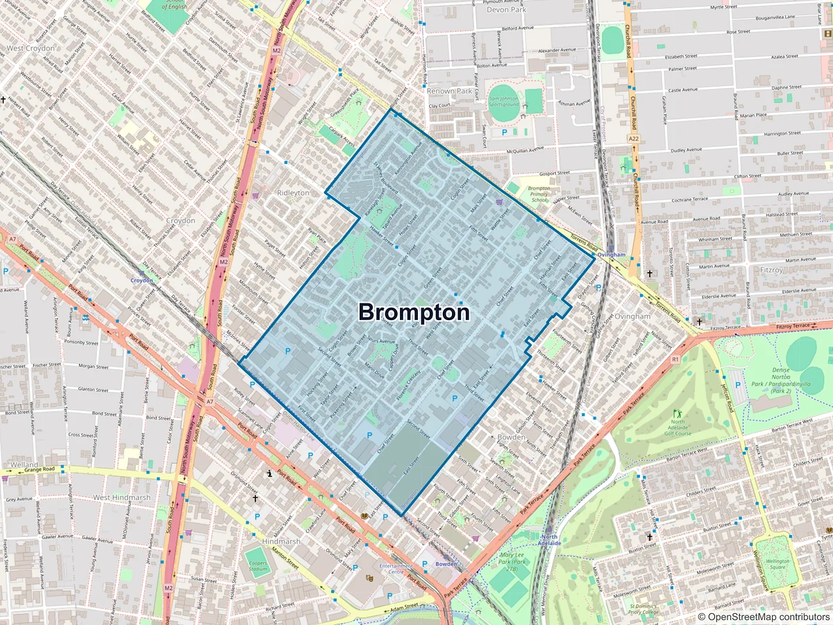 Map of Brompton, SA, Australia