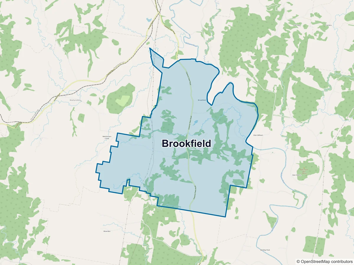 Map of Brookfield, NSW, Australia