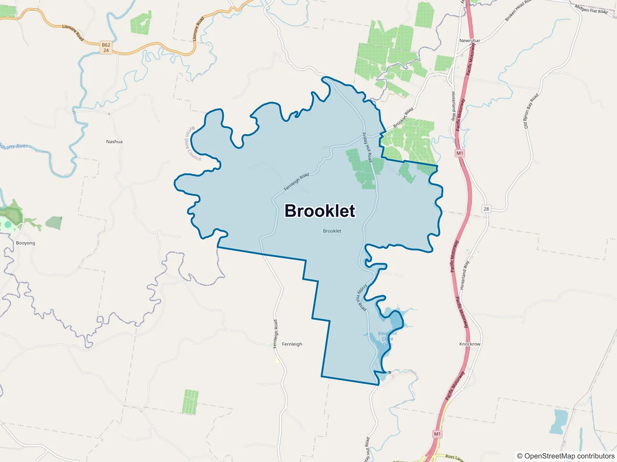 Map of Brooklet, NSW, Australia