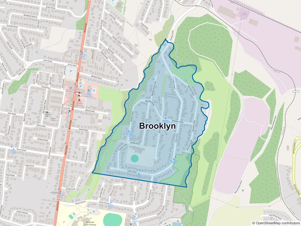 Map of Brooklyn, TAS, Australia