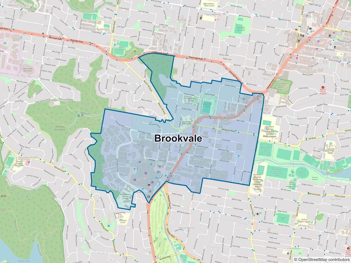 Map of Brookvale, NSW, Australia