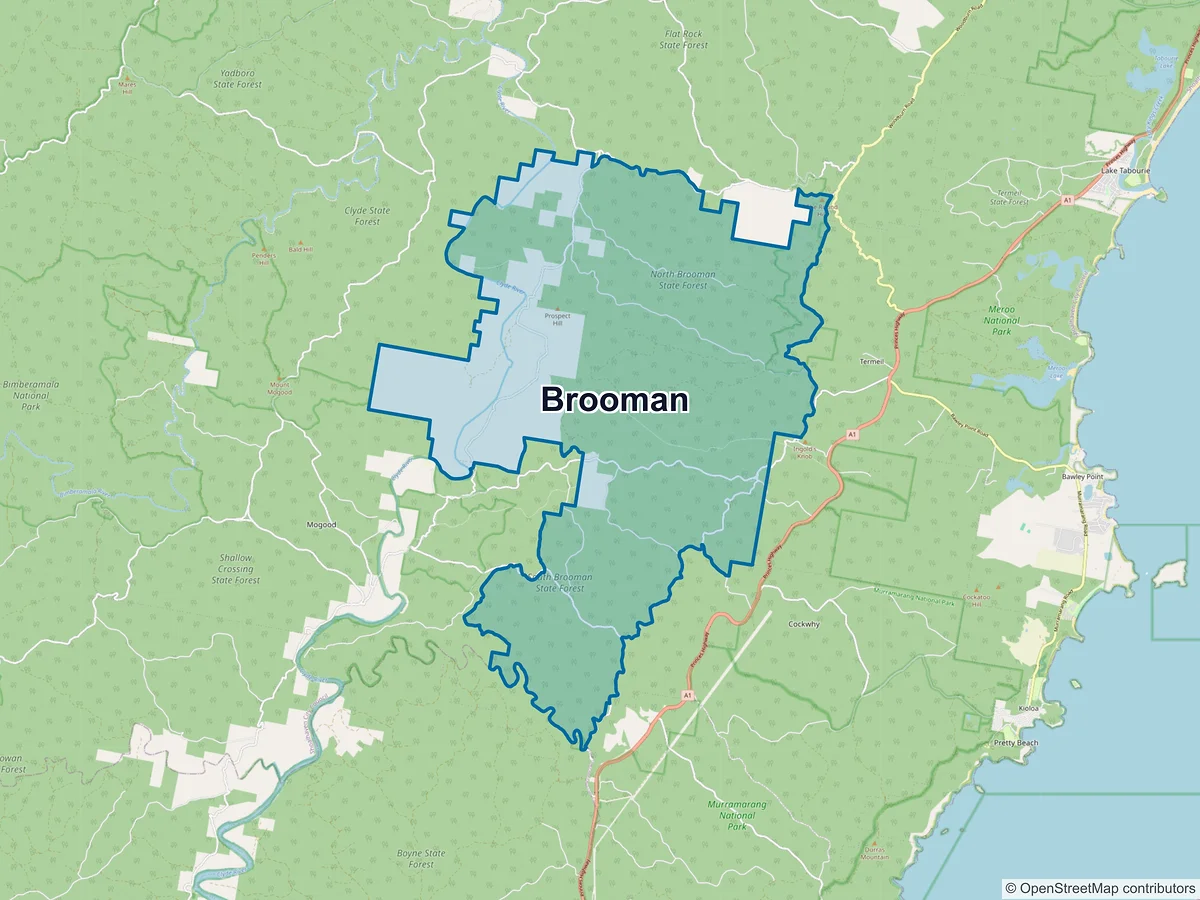 Map of Brooman, NSW, Australia