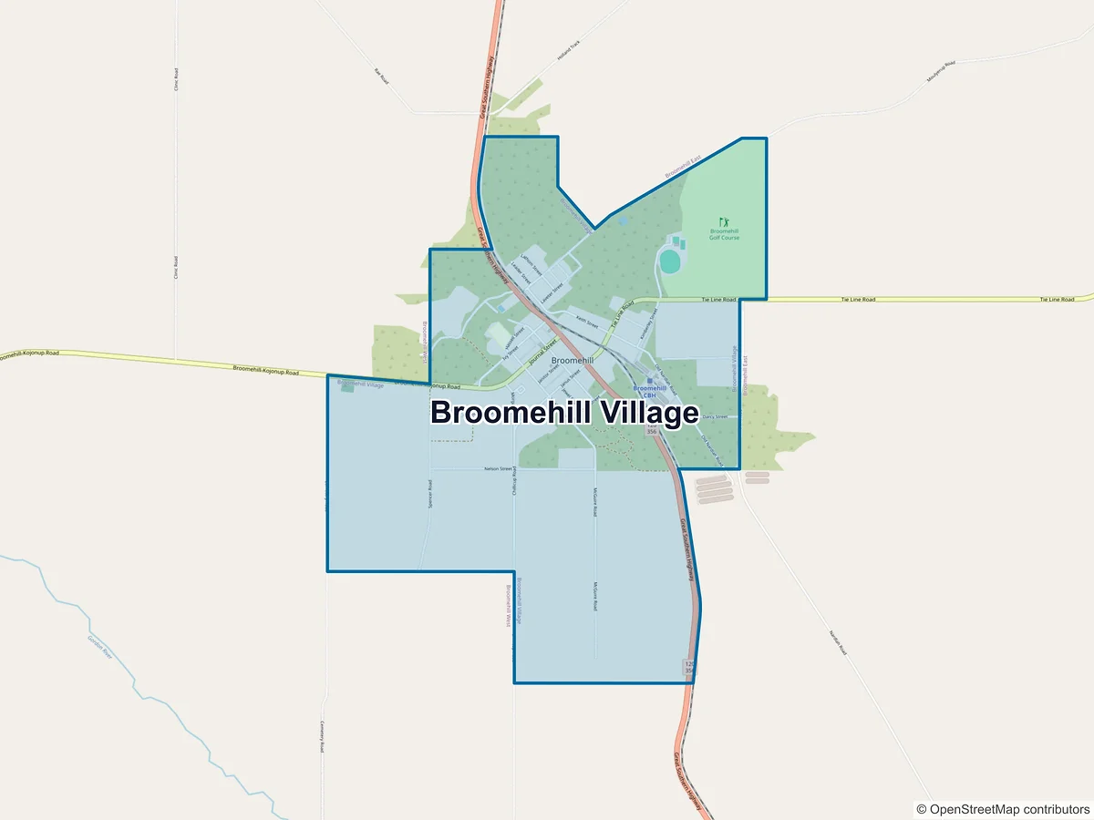 Map of Broomehill Village, WA, Australia