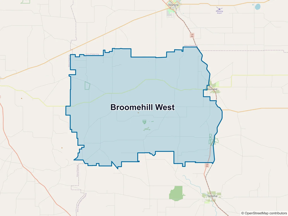 Map of Broomehill West, WA, Australia