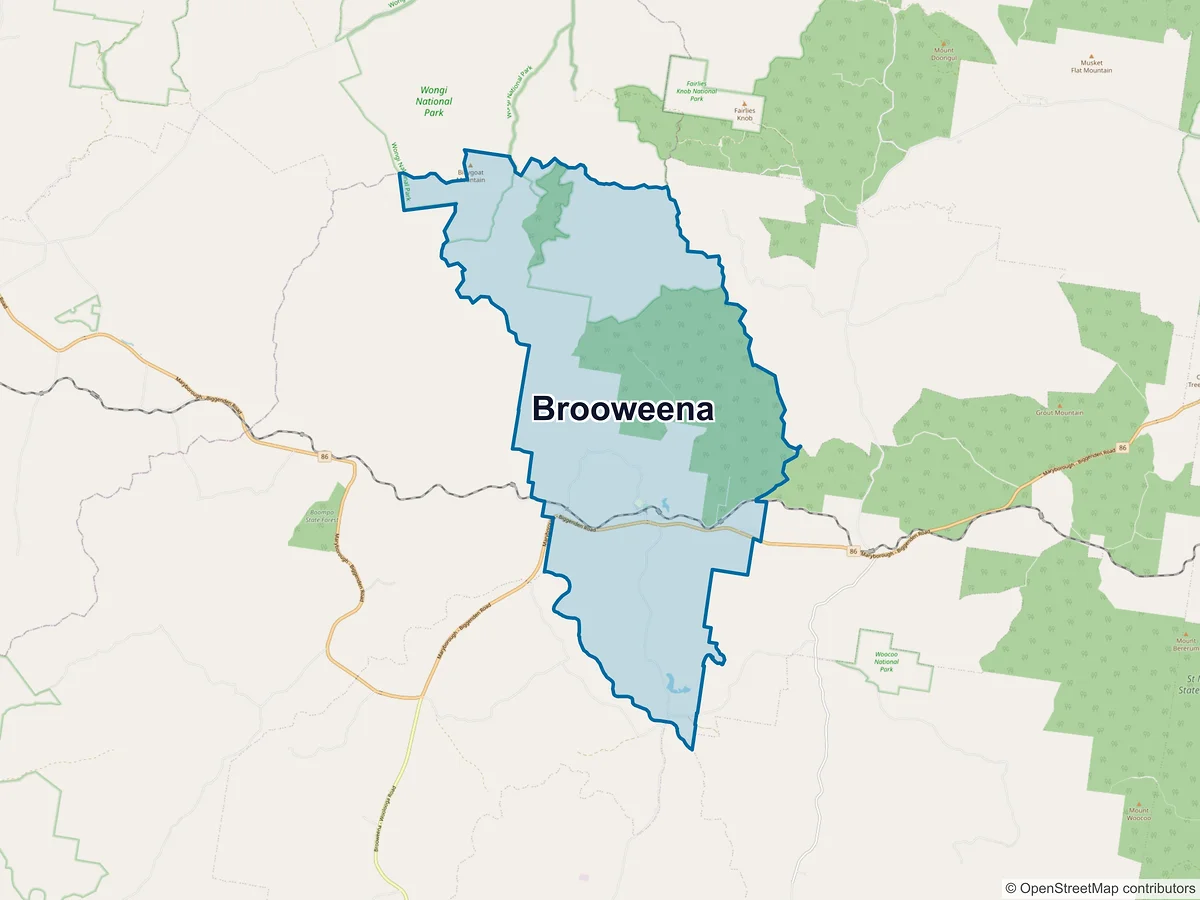 Map of Brooweena, QLD, Australia