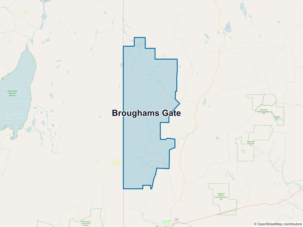Map of Broughams Gate, NSW, Australia