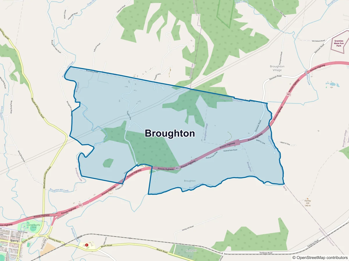 Map of Broughton, NSW, Australia