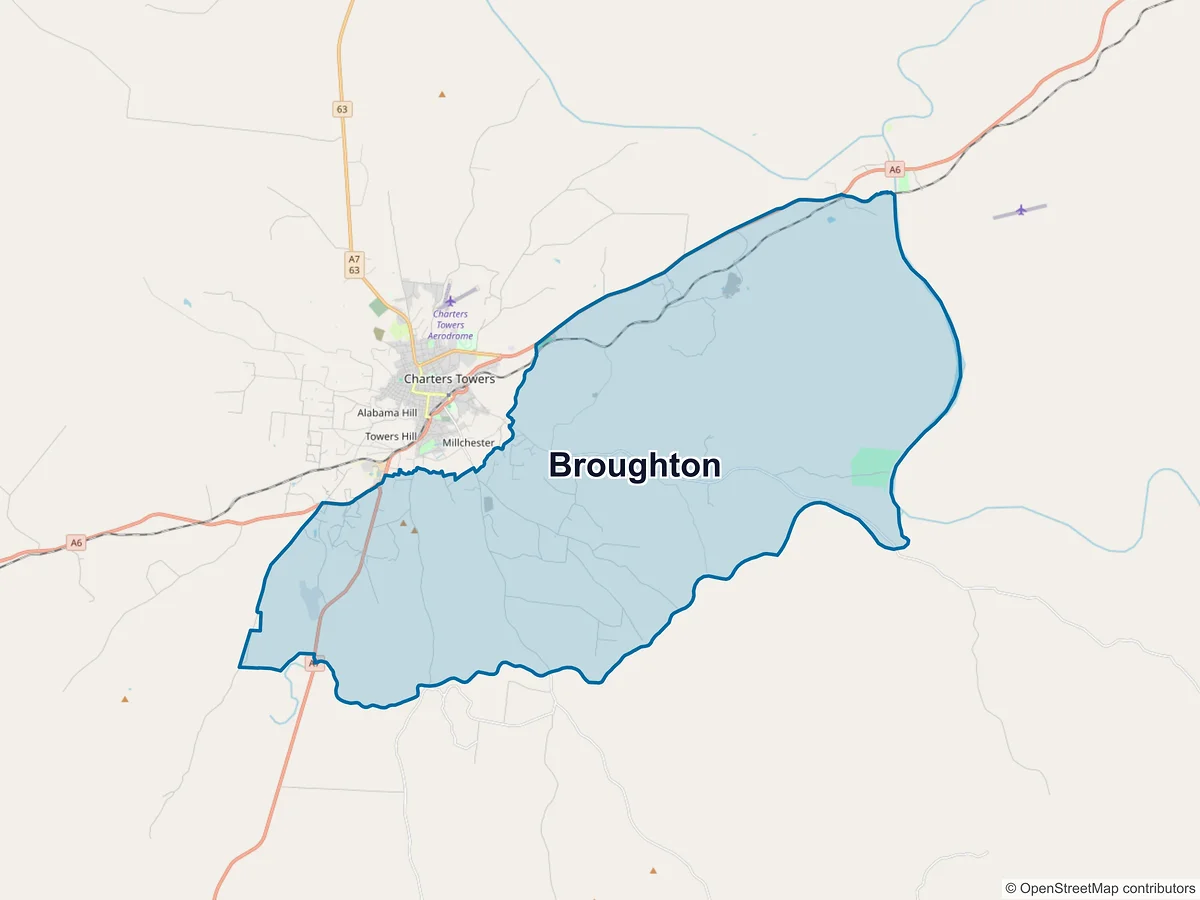 Map of Broughton, QLD, Australia