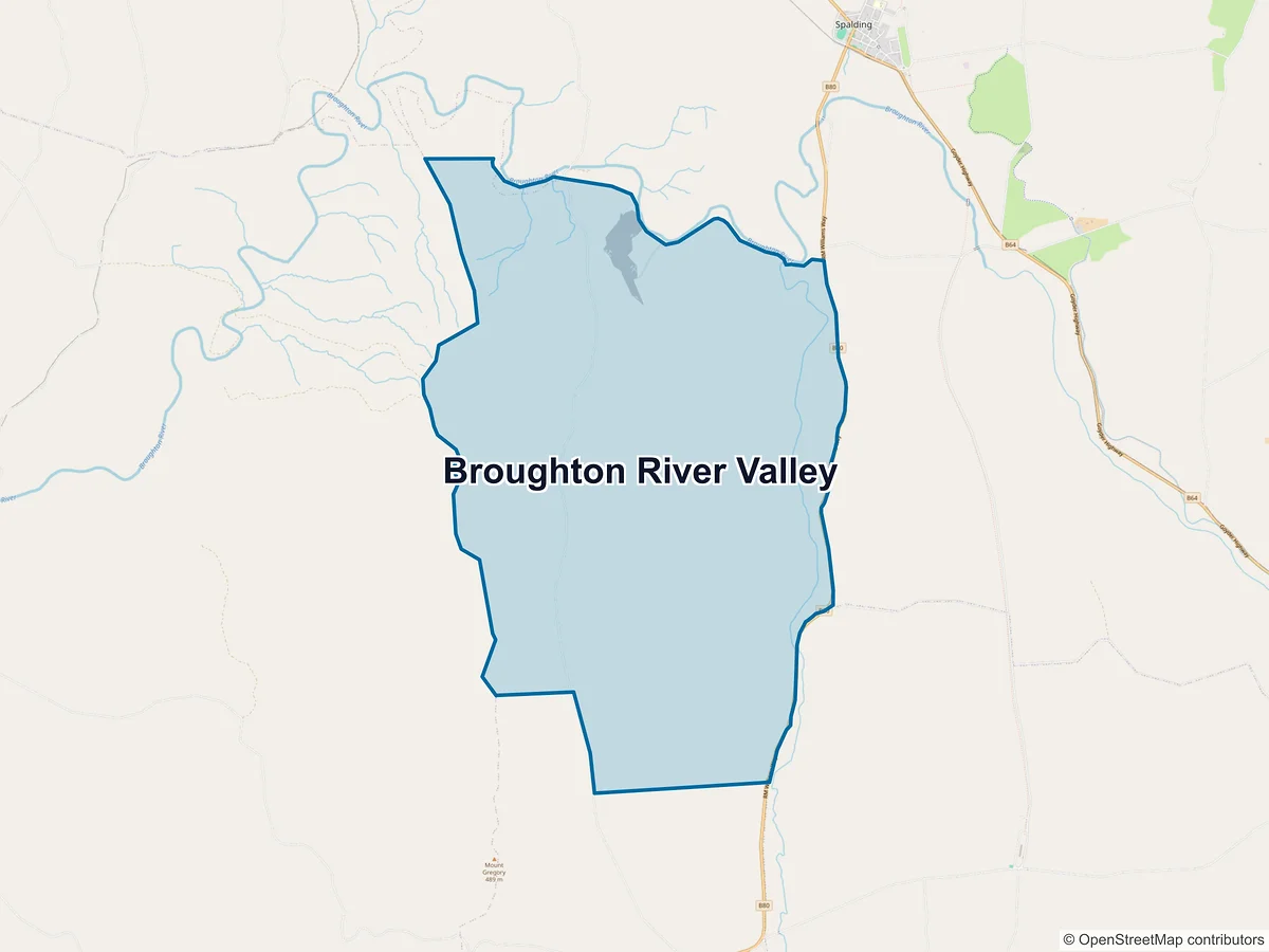 Map of Broughton River Valley, SA, Australia