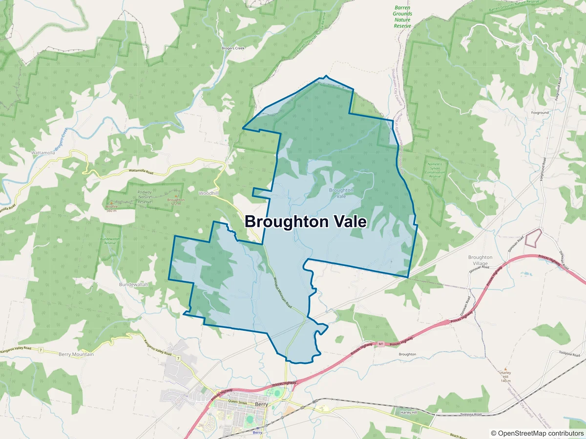 Map of Broughton Vale, NSW, Australia