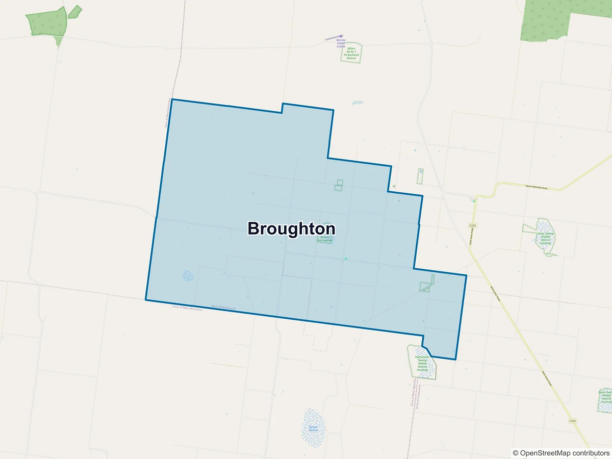 Map of Broughton, VIC, Australia