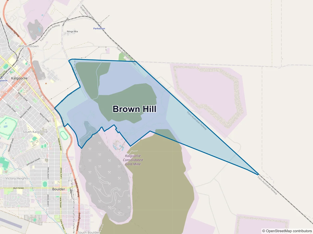 Map of Brown Hill, WA, Australia