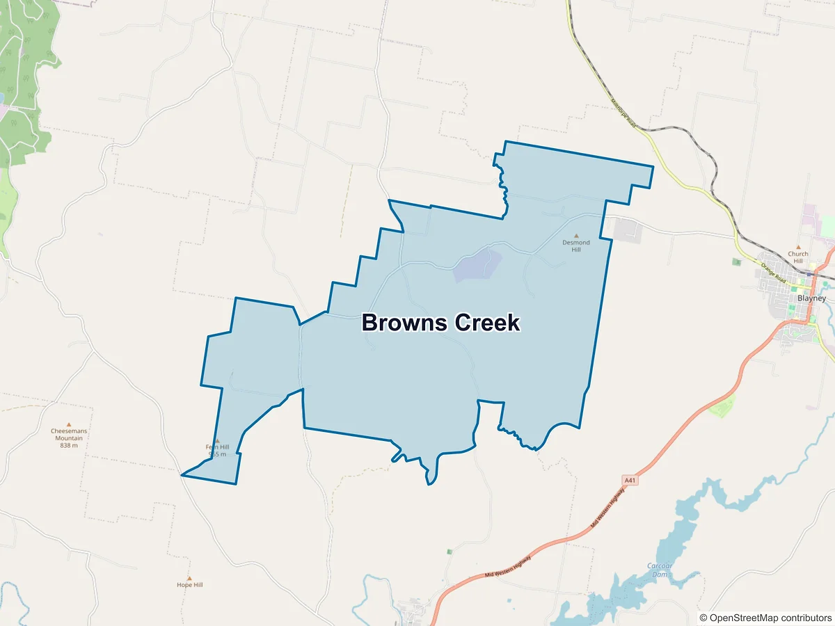 Map of Browns Creek, NSW, Australia