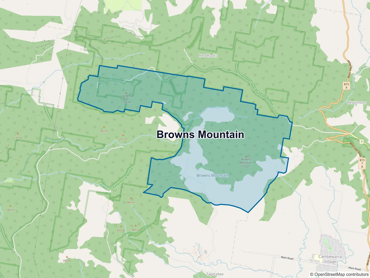 Map of Browns Mountain, NSW, Australia