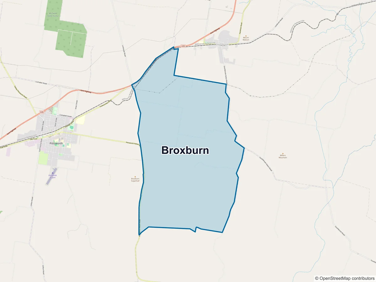 Map of Broxburn, QLD, Australia