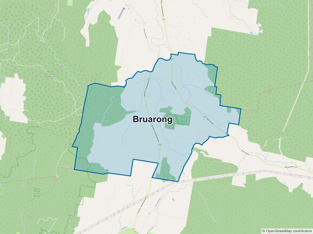 Map of Bruarong, VIC, Australia