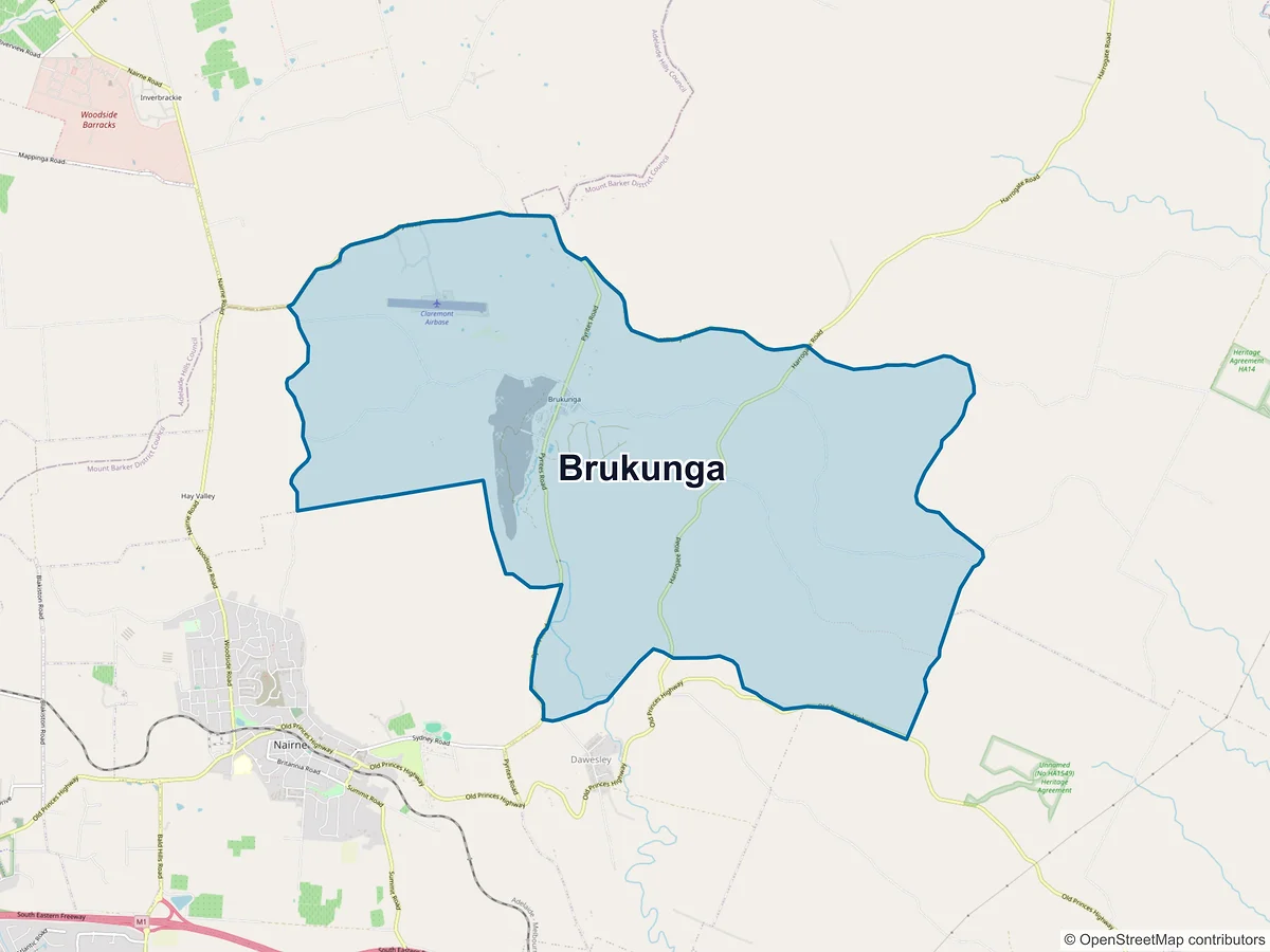 Map of Brukunga, SA, Australia