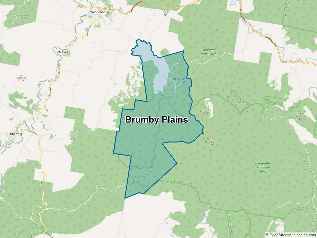 Map of Brumby Plains, NSW, Australia