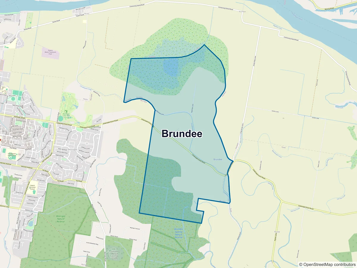 Map of Brundee, NSW, Australia