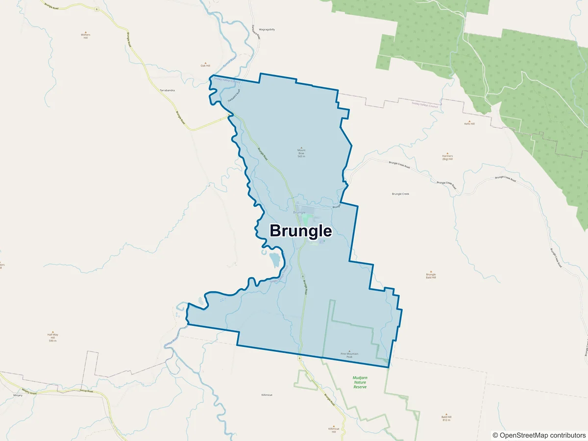 Map of Brungle, NSW, Australia