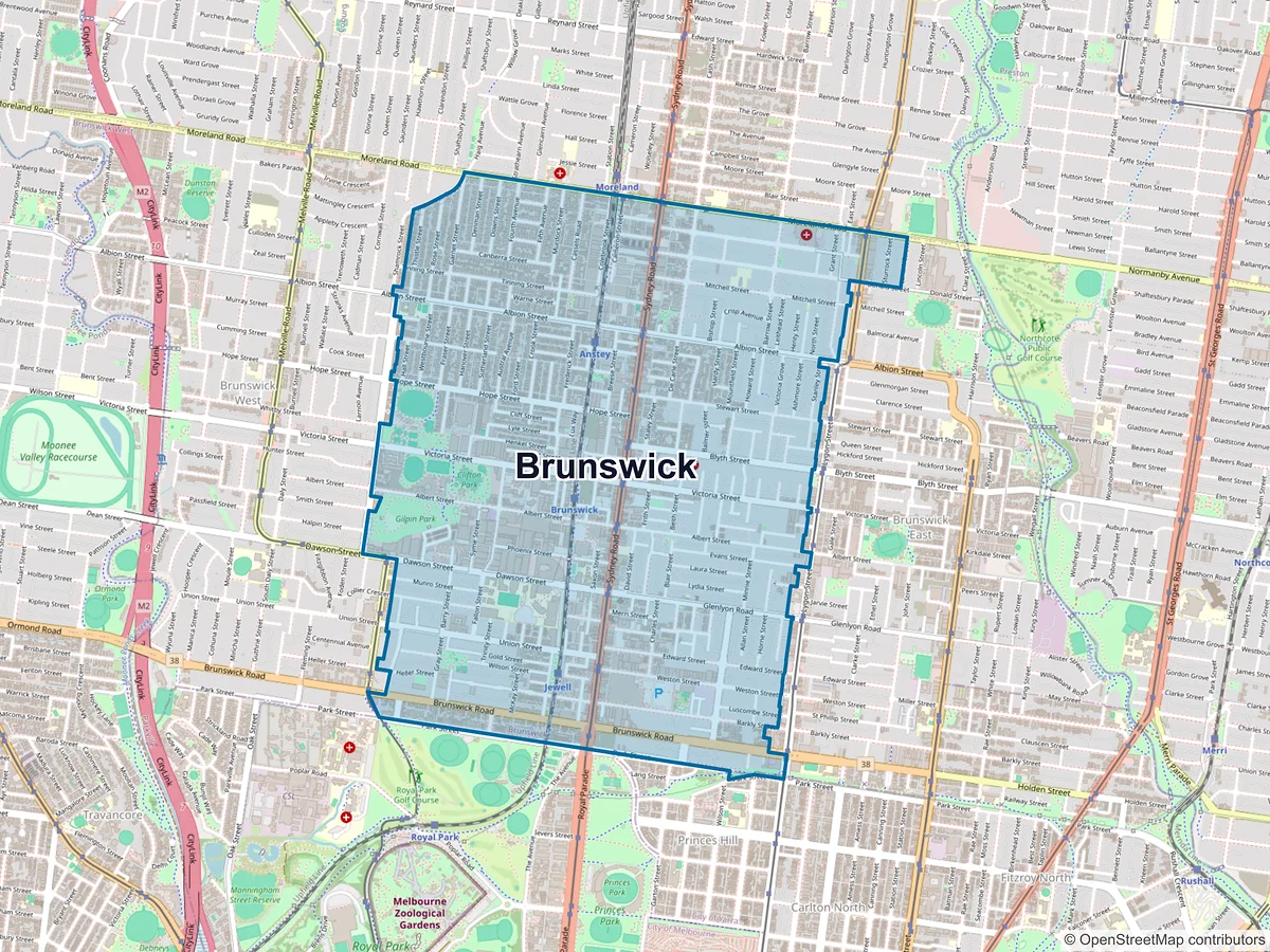 Map of Brunswick, VIC, Australia
