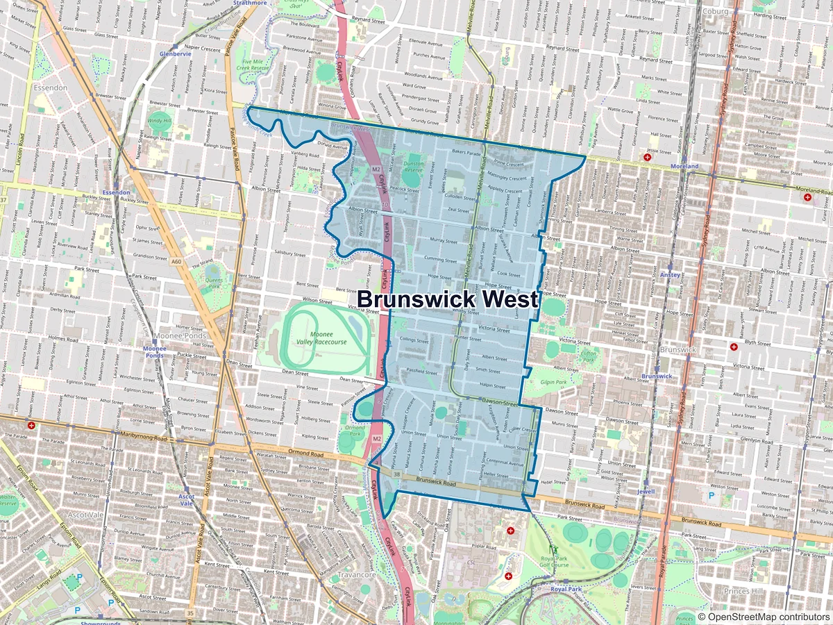 Map of Brunswick West, VIC, Australia